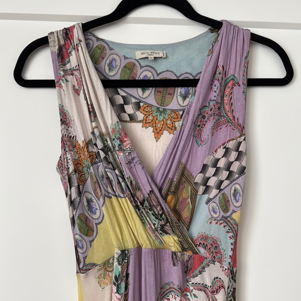 Etro Patterned Ruched Midi Sundress - Picture 3 of 8